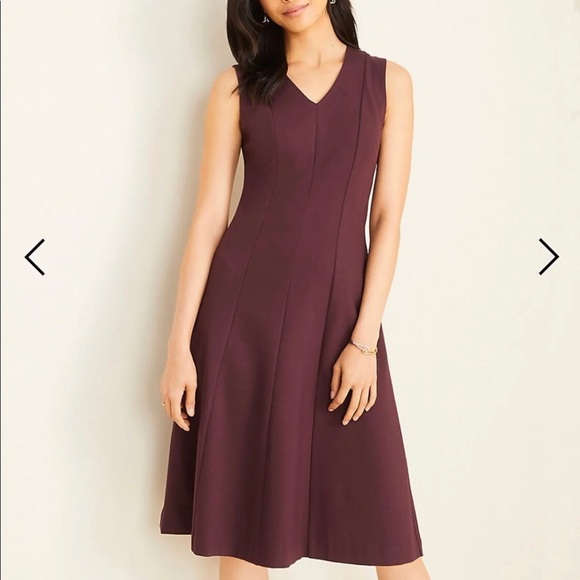 SOLD Ann Taylor Petite Ponte Flare Dress 0P - Picture 1 of 3